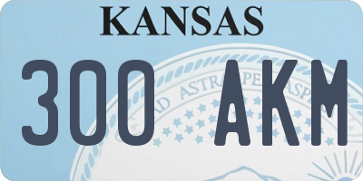 KS license plate 300AKM