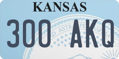 KS license plate 300AKQ