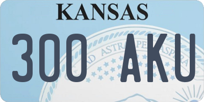 KS license plate 300AKU