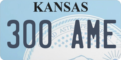 KS license plate 300AME