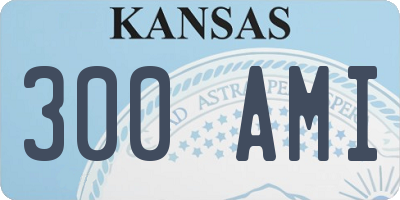 KS license plate 300AMI
