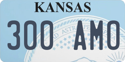 KS license plate 300AMO