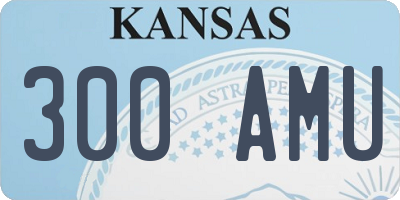 KS license plate 300AMU
