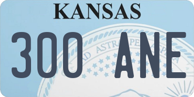 KS license plate 300ANE