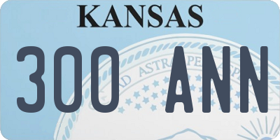 KS license plate 300ANN