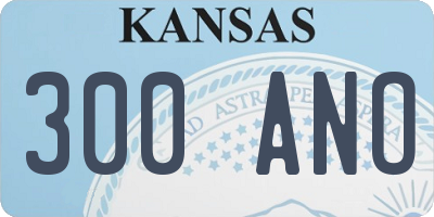 KS license plate 300ANO