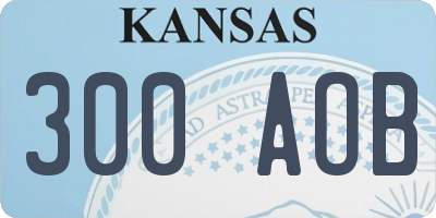 KS license plate 300AOB