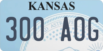KS license plate 300AOG