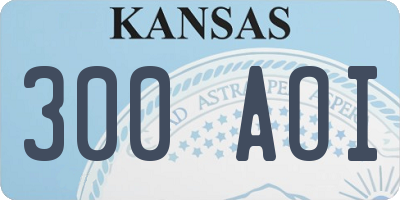 KS license plate 300AOI