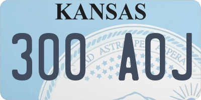 KS license plate 300AOJ