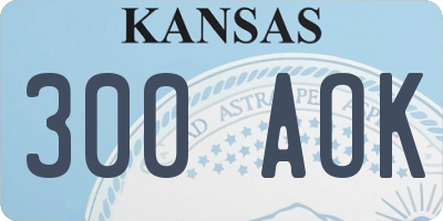 KS license plate 300AOK