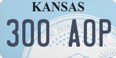 KS license plate 300AOP