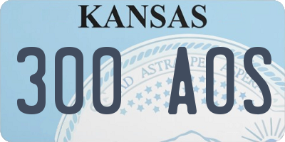 KS license plate 300AOS