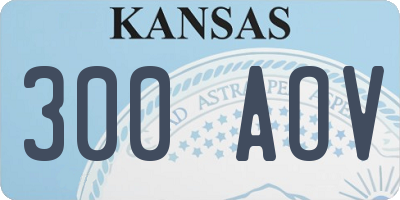 KS license plate 300AOV