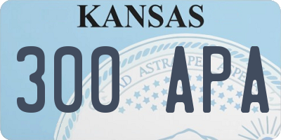 KS license plate 300APA