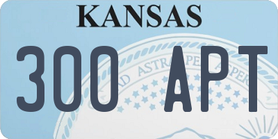 KS license plate 300APT