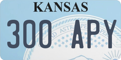 KS license plate 300APY