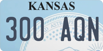 KS license plate 300AQN