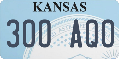 KS license plate 300AQO