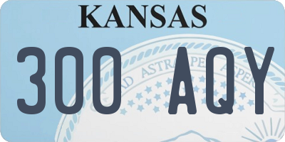 KS license plate 300AQY