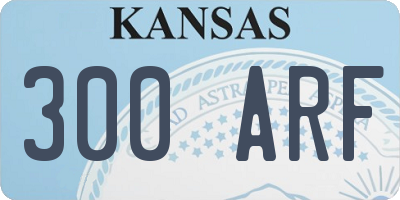 KS license plate 300ARF