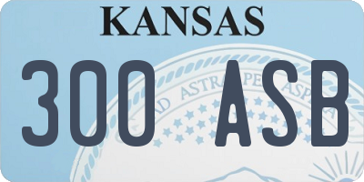 KS license plate 300ASB