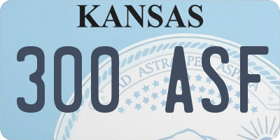 KS license plate 300ASF