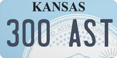 KS license plate 300AST