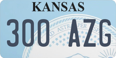 KS license plate 300AZG