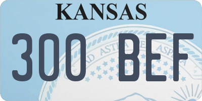 KS license plate 300BEF
