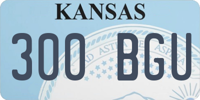 KS license plate 300BGU