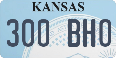KS license plate 300BHO