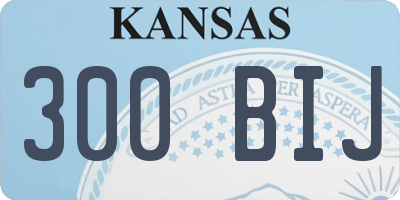 KS license plate 300BIJ