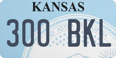 KS license plate 300BKL