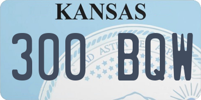 KS license plate 300BQW