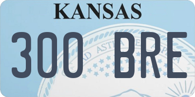 KS license plate 300BRE