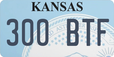 KS license plate 300BTF