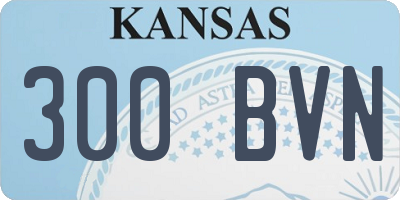 KS license plate 300BVN