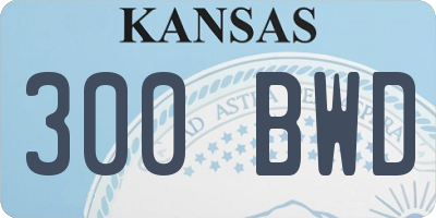 KS license plate 300BWD