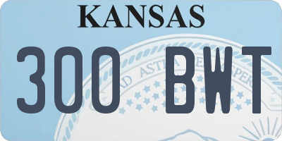 KS license plate 300BWT
