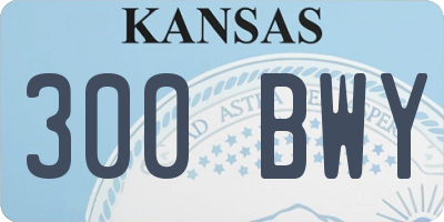 KS license plate 300BWY