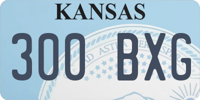 KS license plate 300BXG