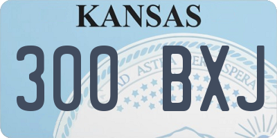 KS license plate 300BXJ