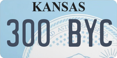 KS license plate 300BYC