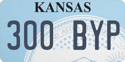 KS license plate 300BYP
