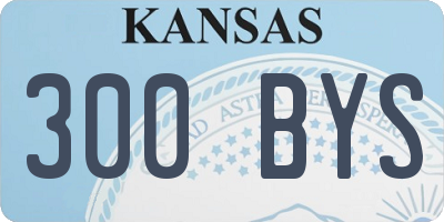 KS license plate 300BYS