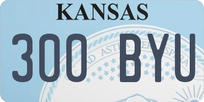KS license plate 300BYU