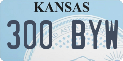KS license plate 300BYW