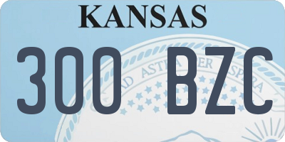 KS license plate 300BZC