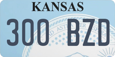 KS license plate 300BZD